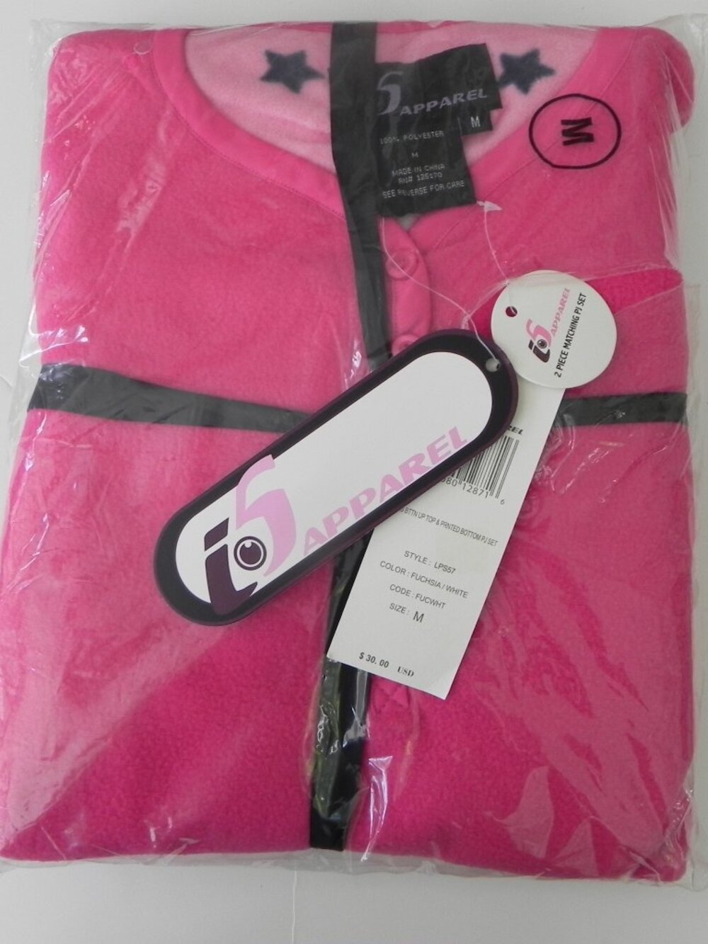NWT Women's Fleece pajama set Size Large - Purple and Purple Dot